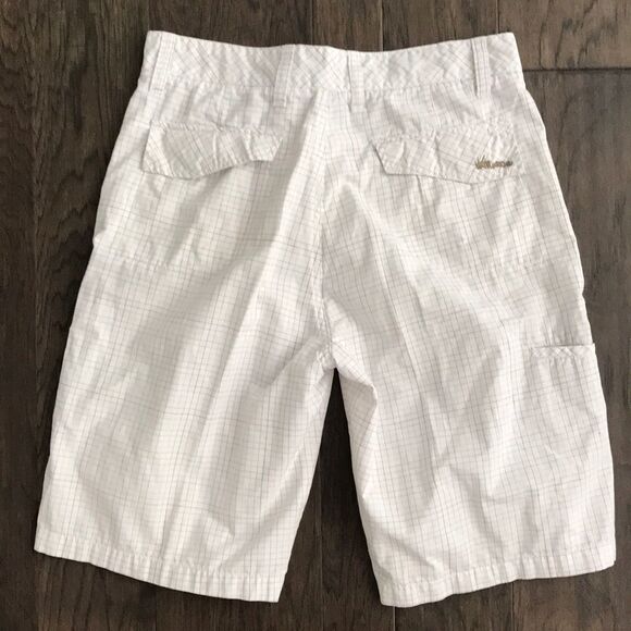 Micros 31 Waist Casual Grid Board Shorts Flat Front Check 11" Vacation Summer - Picture 7 of 7